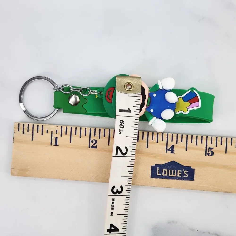 *NEW* Mario! Super Mario 3D Figure Keychain & Strap Bag Charm PVC/Silicone Green
